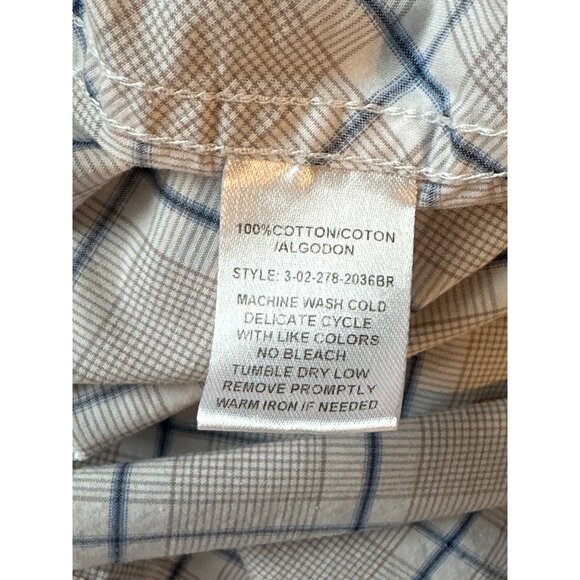 Roper Pearl Snap Shirt Up Western Blue White Plaid Short Sleeve Cotton Size XL - Picture 4 of 5